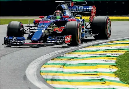  ?? PETER FOX/GETTY IMAGES ?? Brendon Hartley had another issue with his engine at the Brazilian Grand Prix.