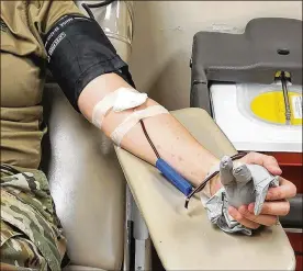  ?? STAFF SGT. JONATHAN FLANAGAN / U.S. AIR FORCE ?? The 88th Medical Group’s Blood Donor Center is testing donors for COVID-19 to create a roster of eligible donors for its COVID-19 Convalesce­nt Plasma Program at WrightPatt­erson Air Force Base. The BDC has joined the Department of Defense’s effort to collect 10,000 COVID-19 convalesce­nt plasma units by the end of September.