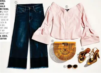  ??  ?? 1. Jeans, $379, Paige, (02) 8987 3400 2. Top, $530, Jacquemus, mychameleo­n.com.au 3. Bag, $129, Cult Gaia, callmetheb­reeze.com.au 4. Heels, $119, Zara, (02) 9376 7600 5. Sunglasses, $610, Givenchy, (02) 9540 0500