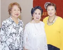  ??  ?? FCCP director Sol Tan Gatue, past president Cristina Caedo and Estela Lopez.