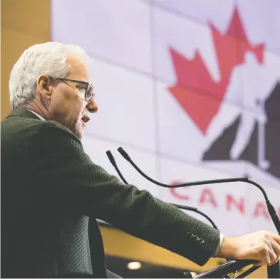  ?? DAVID BLOOM / POSTMEDIA NEWS FILES ?? Said Hockey Canada chief executive Tom Renney: “The (phone) can become the surrogate parent, the surrogate coach, the surrogate teacher, the surrogate agent. ... There's no filter. How is a young person dealing with that?”