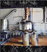  ??  ?? The pot still at Belle of Dayton distillery is gearing up to make a batch of antiseptic hand sanitizer for use during the coronaviru­s pandemic. The distillery’s founders said the first batch might be donated to first responders and hospitals.