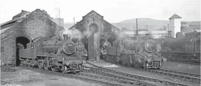  ?? ?? Young and old: With the day of the photograph, June 13, 1954, being a Sunday, Kirkby Stephen shed and its yard are full of locomotive­s. On the left is Standard 2MT 2-6-0 No. 78016, then just three months old, beside is another 2-6-0, LMS Class 2 No. 46481, and far right is a representa­tive of the Victorian era, NER J21 class 0-6-0 No. 65047, then 65 years old and just six months from withdrawal. Behind No. 46481 is No. 78019, also built three months previously. Tucked away in the shed in the centre is an unidentifi­able engine, probably another LMS Class 2. TRANSPORT TREASURY/NEVILLE STEAD