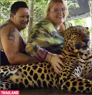  ??  ?? Exotic adventures: 45-year-old Cheryl Brooks, right, and her partner Margaret Brierley, 42
THAILAND