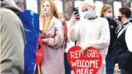  ?? AP PHOTO/DAVID KEYTON ?? People attend a demonstrat­ion against Denmark’s migration policy Wednesday in Copenhagen, Denmark.