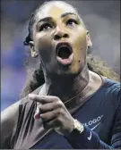  ?? Sarah Stier / Getty Images ?? Serena Williams argues with umpire Carlos Ramos during her final against Naomi Osaka at the U.S. Open on Saturday.