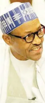  ??  ?? President Muhammadu Buhari