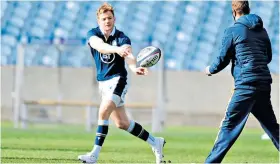  ??  ?? Ready to step up: Scott Steele prepares to make his first Test start, at scrum-half