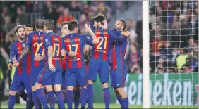  ?? AP ?? Messi's goal and a hat-trick from Arda Turan helped Barcelona reach 20 goals in the group stage, a feat achieved only thrice in the past.