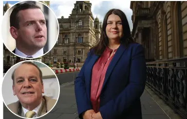  ?? ?? Susan Aitken was caught in a crossfire of words with the Scottish Tory leader Douglas Ross, inset, and Councillor Malcolm Cunning, inset, hit out at the city leader