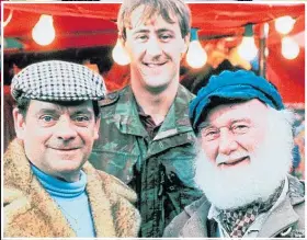  ??  ?? LEGENDS: Del, Rodney and Uncle Albert. Above, Del in the money