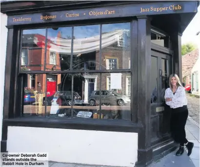  ??  ?? Co-owner Deborah Gadd stands outside the Rabbit Hole in Durham