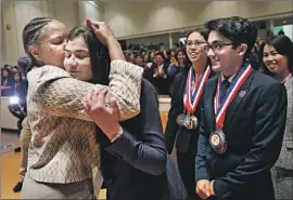  ?? Christina House Los Angeles Times ?? RELATIONS between L.A. Unified and charters have been improving. Above, El Camino Real Charter High wins the district academic decathlon in February.