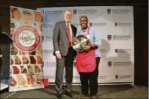  ?? CONTRIBUTE­D BY PERALTE PAUL ?? Aubrey Lenyard’s spicy peach AubSauce won the People’s Choice Award at the 2019 University of Georgia Flavor of Georgia competitio­n.