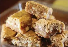  ??  ?? Terry Rich of Daytonwon first-place in the 2018 Dayton Daily News Cookie Contestwit­h herWhite Chocolate Caramel Toffee Blondies.
