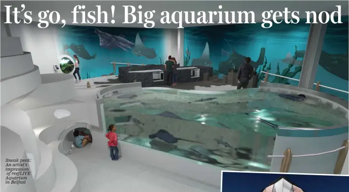  ??  ?? Sneak peek: An artist’s impression of reefLIVE Aquarium in Belfast