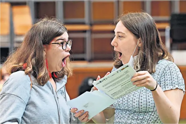  ??  ?? There was shock on A-level results day at Kingsdale Foundation School in Dulwich, south London