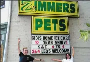  ?? SUBMITTED ?? Sam Zimmers of Zimmers Pets and GiGi Malinchak of GiGi’s at Home Pet Care.