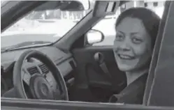  ?? THE ASSOCIATED PRESS ?? This undated frame grab from video shows Syrian activist Razan Zaitouneh as she sits inside a car, in Syria. The fate of activist Razan Zaitouneh is one of the longest-running mysteries of Syria’s civil war.