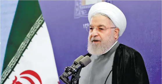  ?? AP ?? El presidente iraní, Hasan Rohani, calificó ayer de “infantiles” algunas posturas de Washington.