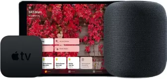  ??  ?? Für automatisc­he Abläufe benötigt HomeKit eine Steuerzent­rale. Das kann ein Apple TV, ein fest installier­tes iPad oder der SiriLautsp­recher HomePod sein.