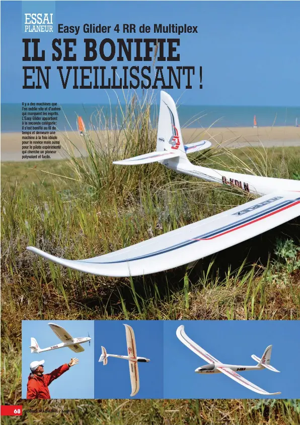 PLANEUR Easy Glider 4 RR de Multiplex IL SE BONIFIE EN VIEILLISSA­NT