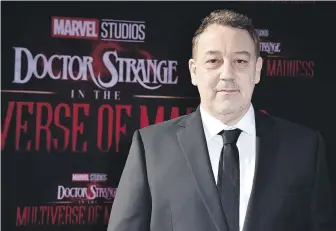  ?? JORDAN STRAUSS, INVISION/AP IMAGES ?? Director Sam Raimi arrives at the El Capitan Theatre on Monday for the Los Angeles première of Doctor Strange in the Multiverse of Madness.