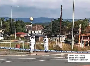  ??  ?? There was a heavy police presence at Porthcawl on Sunday