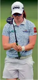  ?? ANDY LYONS/GETTY IMAGES ?? Leona Maguire was even par on the back nine, while still maintainin­g the No. 1 spot.