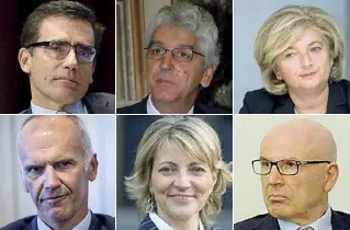  ??  ?? Spoils System Nelle foto, in senso orario: in alto a sinistra l’ex ad di Ama Alessandro Solidoro, l’ex ad Daniele Fortini e l’ex assessore Paola Muraro. Sotto, da sinistra, l’ex dg Stefano Bina, l’ex presidente Antonella Giglio e l’ex assessore Colomban