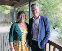  ?? PHOTO: SUPPLIED ?? Reporting time . . . Whakatipu Wildlife Trust executive officer Leslie Van Gelder and trustee David Penrose at the trust’s annual meeting in Queenstown on Thursday.