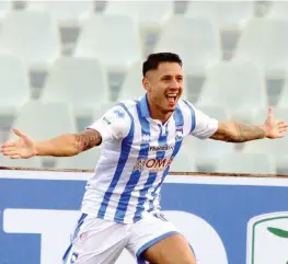  ?? LAPRESSE ?? Gianluca Lapadula, 25 anni, la punta ha firmato ieri una doppietta