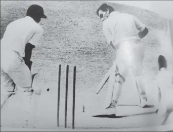  ?? ?? Geoff Boycott cuts during his undefeated innings of 80 in the run chase (Source: The MCC Tour of West Indies, 1968/Brian Close)