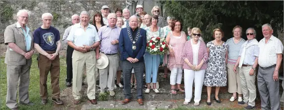  ??  ?? The Drogheda Gardening Club at their annual ceremony at the John Boyle O’Reilly Memorial in Dowth.