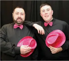  ??  ?? Tony Ankettell and Shane Flynn looking the part at the Boherbue Strictly Come Dancing Contest.