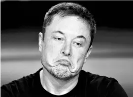  ?? REUTERS ?? The executive changes capped a chaotic week for Tesla in which Musk lost his chief accounting officer after less than a month on the job, then smoked marijuana during a late-night recording of a podcast hosted by a California comedian