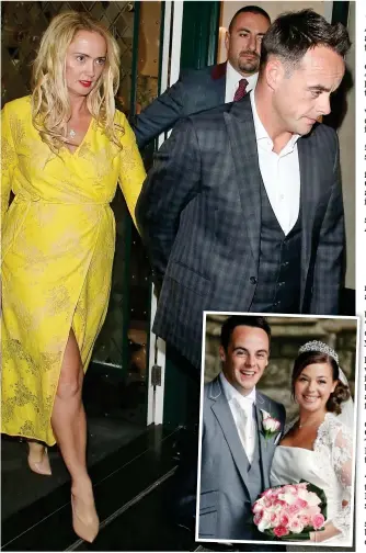  ??  ?? New relationsh­ip: McPartlin with Miss Corbett and (inset) his 2006 wedding