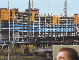  ?? STAFF PHOTOS, ABOVE, BY CHRISTOPHE­R EVANS; RIGHT, BY MATT WEST ?? GOOD NEIGHBOR: As his Wynn Boston Harbor resort and casino rises, casino magnate Steve Wynn, right, is planning to spend $100 million on nearby properties.