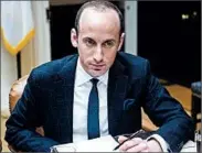  ?? NICHOLAS KAMM/GETTY-AFP ?? Adviser Stephen Miller insists the president has the constituti­onal authority to ban the entry of certain foreigners.