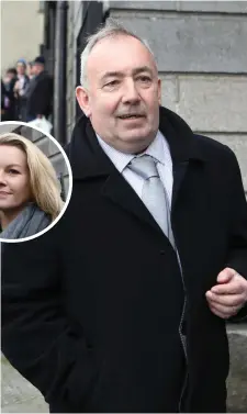  ?? Photos: Collins Courts ?? Sinn Féin’s Nicky Kehoe leaving the High Court and, inset, RTÉ’s Claire Byrne.