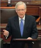  ??  ?? Senate Majority Leader Mitch McConnell of Ky. speaks on the Senate floor, Thursday at the Capitol in Washington.