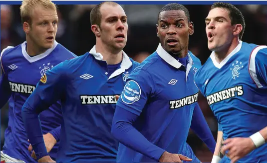  ?? ?? Missed chance: players like (left to right) Naismith, Whittaker, Edu and Lafferty should have been sold, according to Lord Tyre