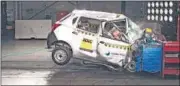  ??  ?? Datsun Go during the frontal crash test conducted by NCAP
