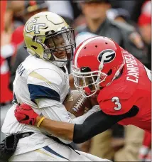  ?? AP 2018 ?? Tyson Campbell is competing with Eric Stokes to be the first UGA defensive back selected. Campbell didn’t dominate in college as many had hoped when he signed as a 5-star prospect.