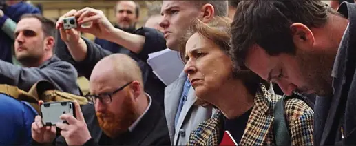  ??  ?? Press pack: Kirsty Wark at the High Court in Edinburgh on the last day of the trial. Below: Alex Salmond