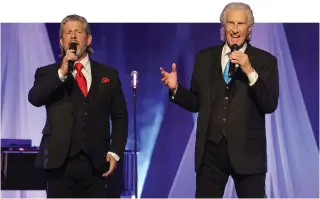  ?? ETHAN MILLER — GETTY IMAGES ?? The Righteous Brothers — Bucky Heard, left, and Bill Medley — will perform tonight in Indio as part of their farewell tour. Medley has been living a touring musician’s life for six decades.