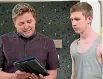  ??  ?? Shortland Street’s Chris Warner asks son Harry about some X-rated photos.