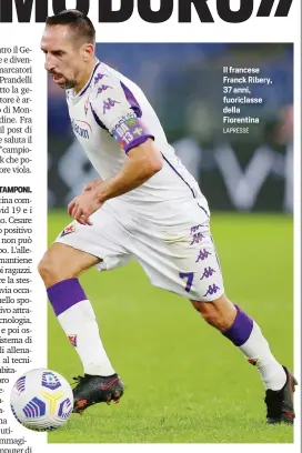  ?? LAPRESSE ?? Il francese Franck Ribery, 37 anni, fuoriclass­e della Fiorentina