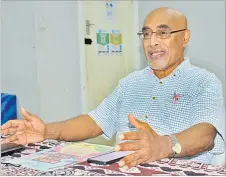  ?? Picture: SOPHIE RALULU ?? Fiji Performing Rights Associatio­n (FPRA) chairman Eremasi Tamanisau in an interview in Suva yesterday.