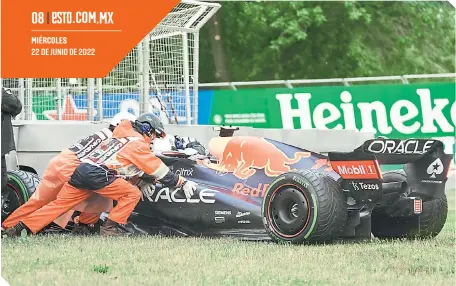  ?? ?? A pesar de que abandonó en el Gran Premio de Canadá, Sergio Pérez es optimista y confía en que conseguirá puntos en las próximas carreras.